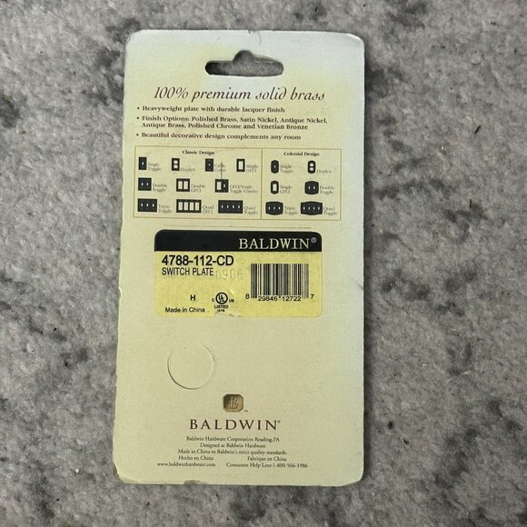 Baldwin Rope Switch Plate Cover Venetian Bronze Single Toggle Lot of 5 NEW - Picture 2 of 5